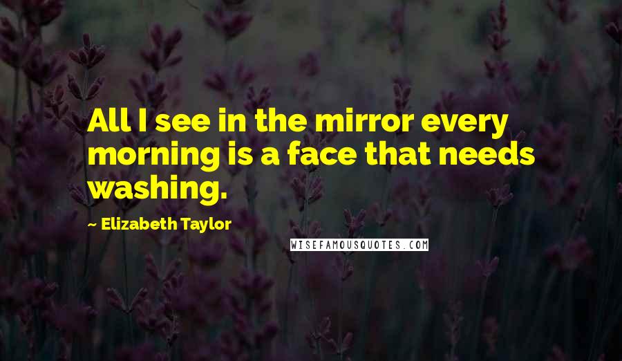 Elizabeth Taylor Quotes: All I see in the mirror every morning is a face that needs washing.