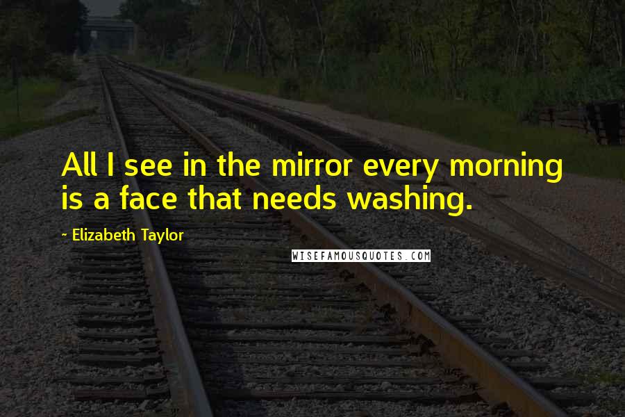 Elizabeth Taylor Quotes: All I see in the mirror every morning is a face that needs washing.