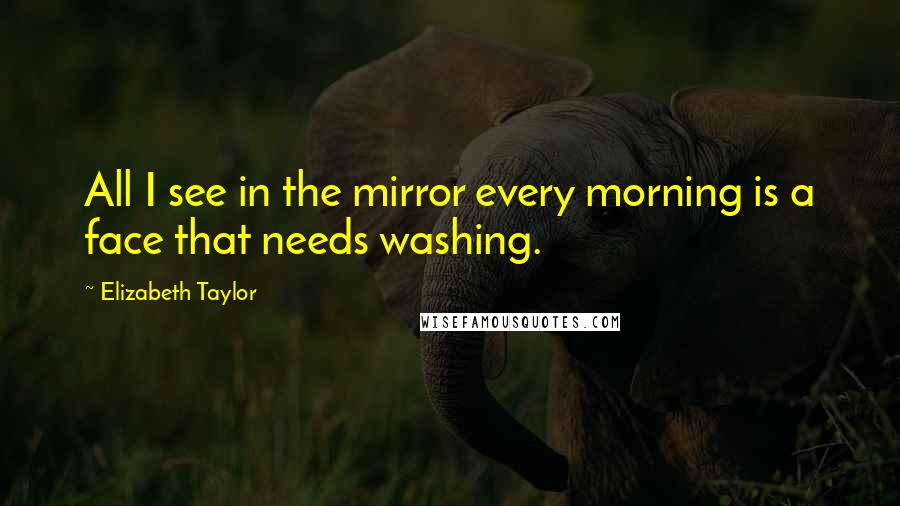 Elizabeth Taylor Quotes: All I see in the mirror every morning is a face that needs washing.