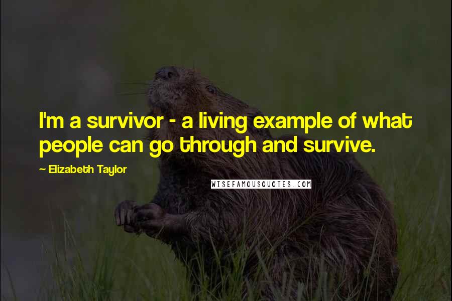 Elizabeth Taylor Quotes: I'm a survivor - a living example of what people can go through and survive.