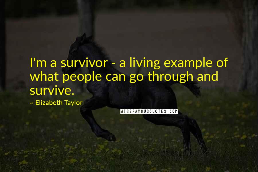 Elizabeth Taylor Quotes: I'm a survivor - a living example of what people can go through and survive.