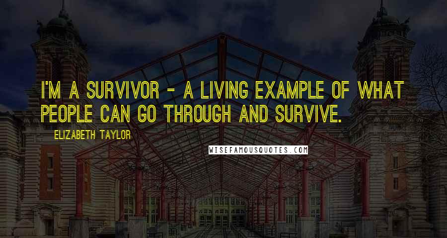 Elizabeth Taylor Quotes: I'm a survivor - a living example of what people can go through and survive.