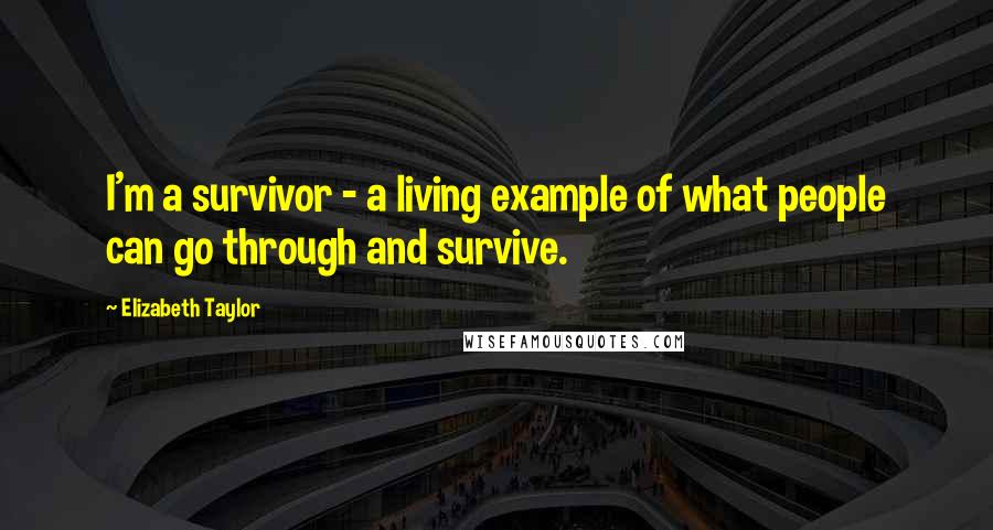 Elizabeth Taylor Quotes: I'm a survivor - a living example of what people can go through and survive.