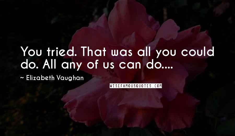 Elizabeth Vaughan Quotes: You tried. That was all you could do. All any of us can do....
