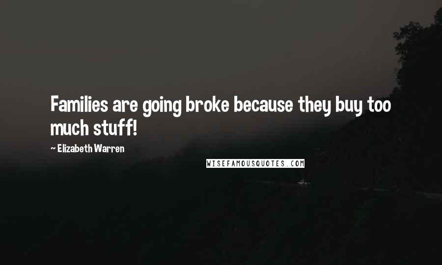 Elizabeth Warren Quotes: Families are going broke because they buy too much stuff!