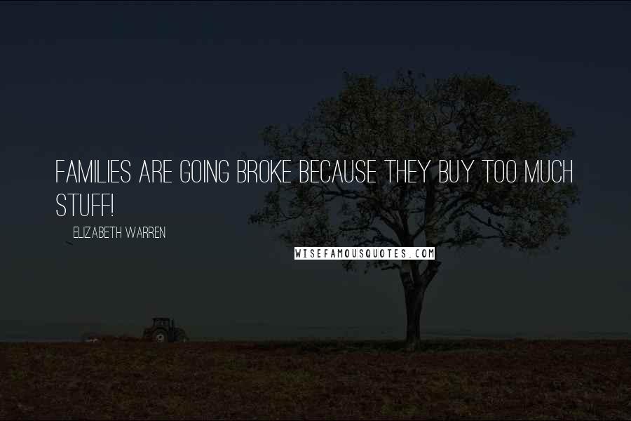 Elizabeth Warren Quotes: Families are going broke because they buy too much stuff!