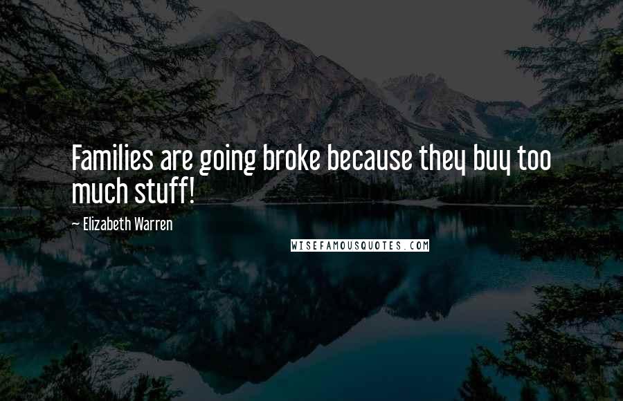 Elizabeth Warren Quotes: Families are going broke because they buy too much stuff!