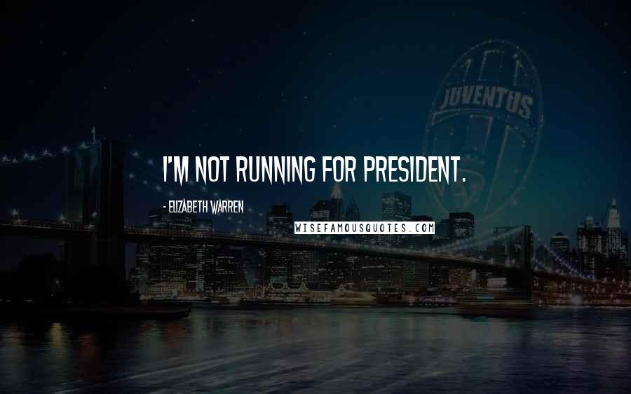 Elizabeth Warren Quotes: I'm not running for president.
