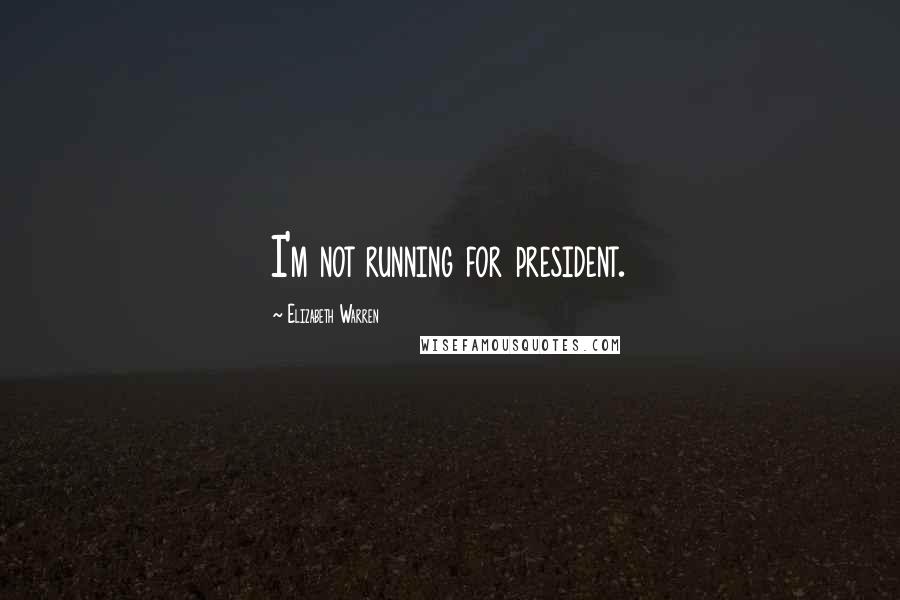 Elizabeth Warren Quotes: I'm not running for president.
