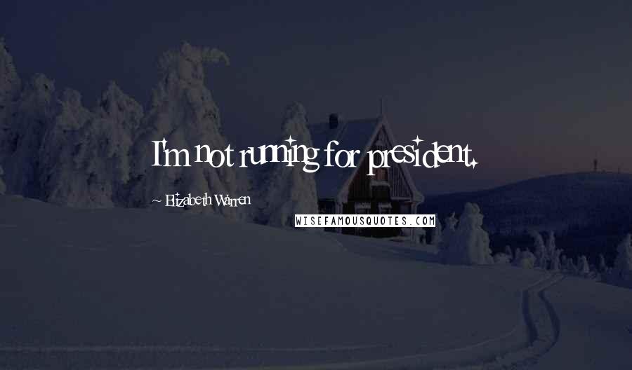 Elizabeth Warren Quotes: I'm not running for president.