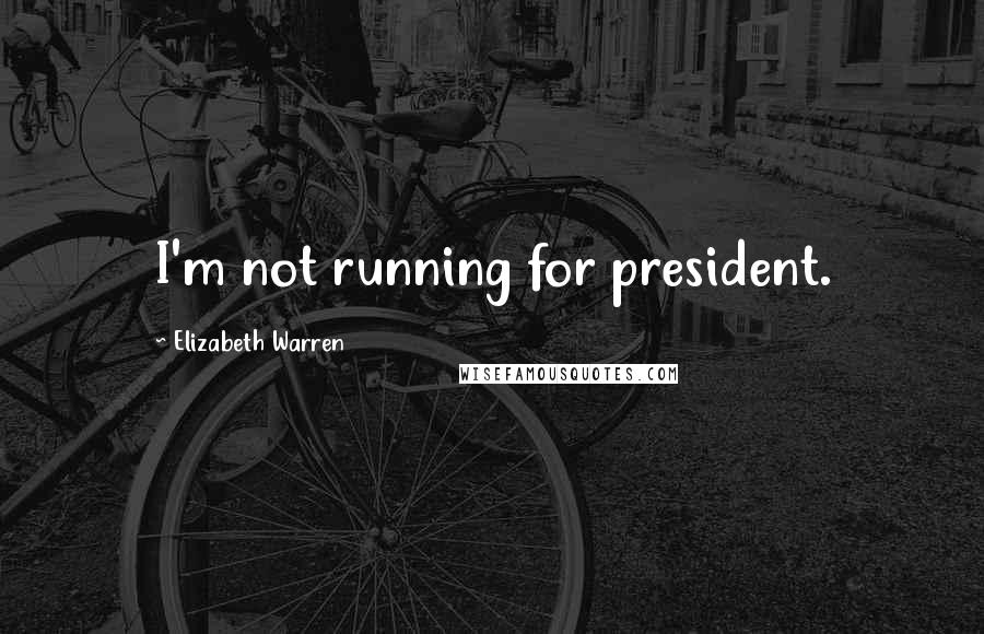 Elizabeth Warren Quotes: I'm not running for president.