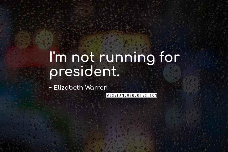 Elizabeth Warren Quotes: I'm not running for president.