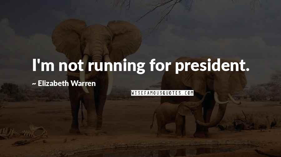 Elizabeth Warren Quotes: I'm not running for president.