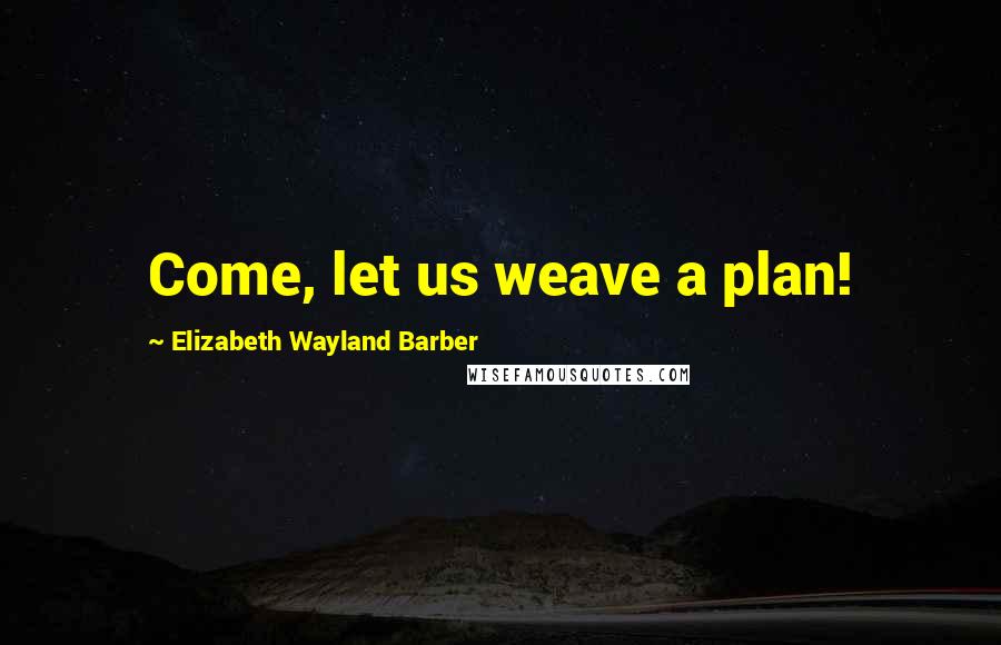 Elizabeth Wayland Barber Quotes: Come, let us weave a plan!