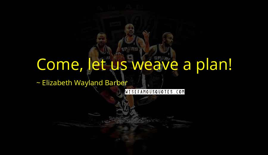 Elizabeth Wayland Barber Quotes: Come, let us weave a plan!