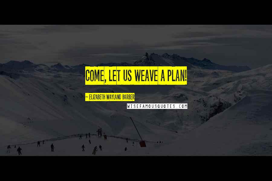 Elizabeth Wayland Barber Quotes: Come, let us weave a plan!