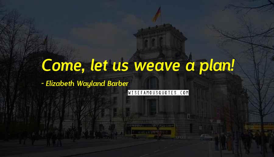 Elizabeth Wayland Barber Quotes: Come, let us weave a plan!