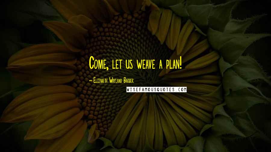 Elizabeth Wayland Barber Quotes: Come, let us weave a plan!