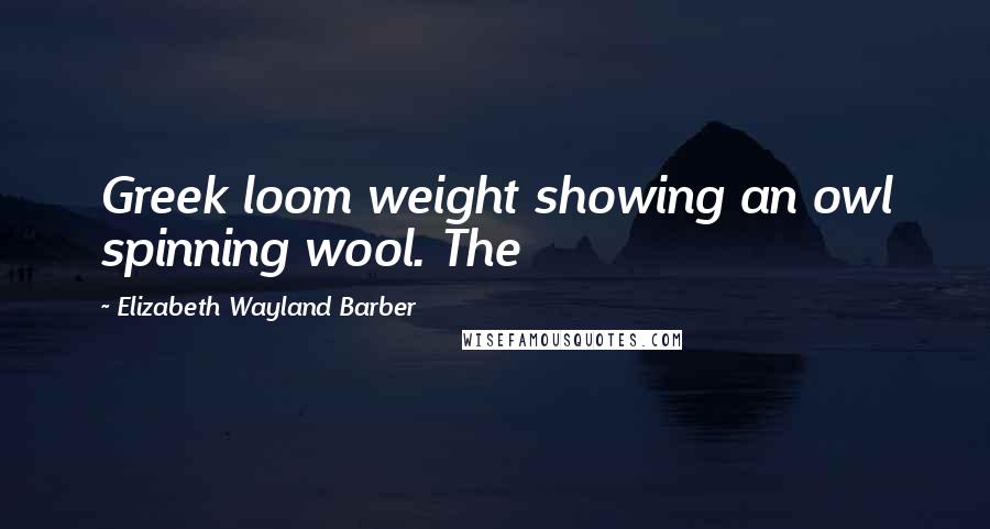 Elizabeth Wayland Barber Quotes: Greek loom weight showing an owl spinning wool. The