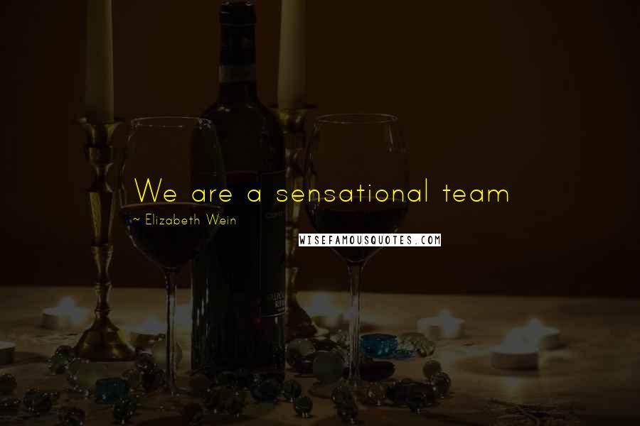 Elizabeth Wein Quotes: We are a sensational team