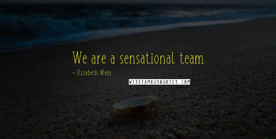 Elizabeth Wein Quotes: We are a sensational team