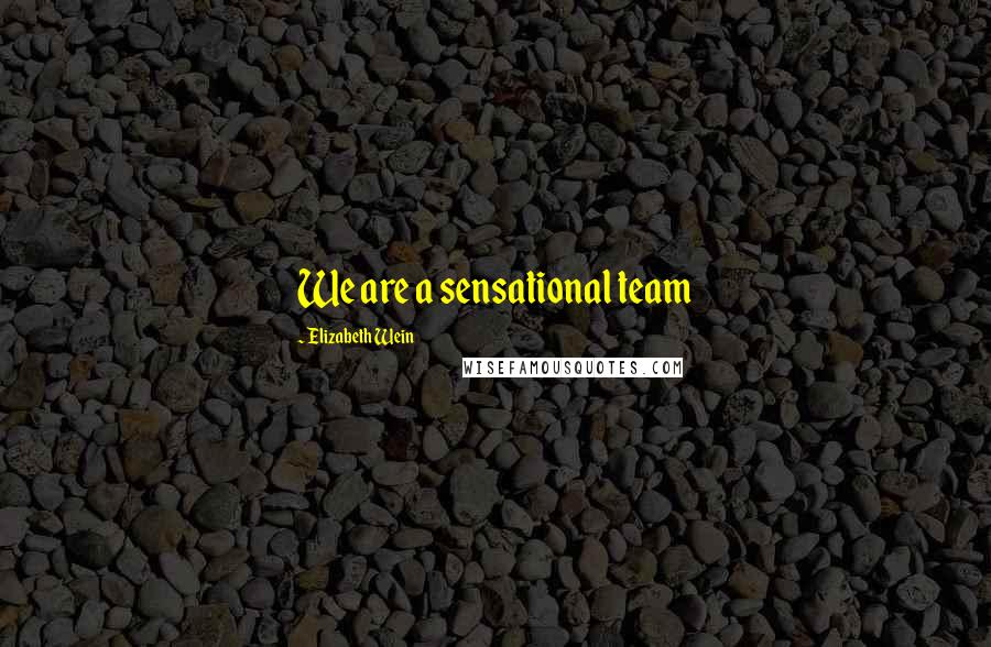 Elizabeth Wein Quotes: We are a sensational team