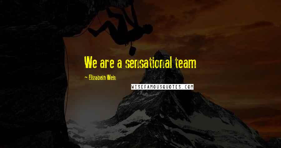 Elizabeth Wein Quotes: We are a sensational team