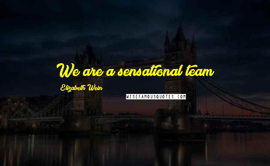 Elizabeth Wein Quotes: We are a sensational team