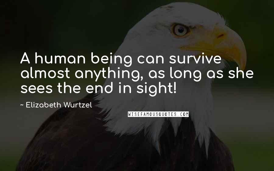 Elizabeth Wurtzel Quotes: A human being can survive almost anything, as long as she sees the end in sight!