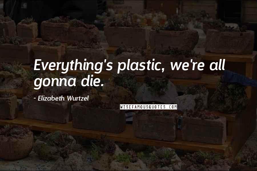 Elizabeth Wurtzel Quotes: Everything's plastic, we're all gonna die.