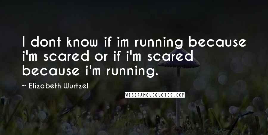 Elizabeth Wurtzel Quotes: I dont know if im running because i'm scared or if i'm scared because i'm running.
