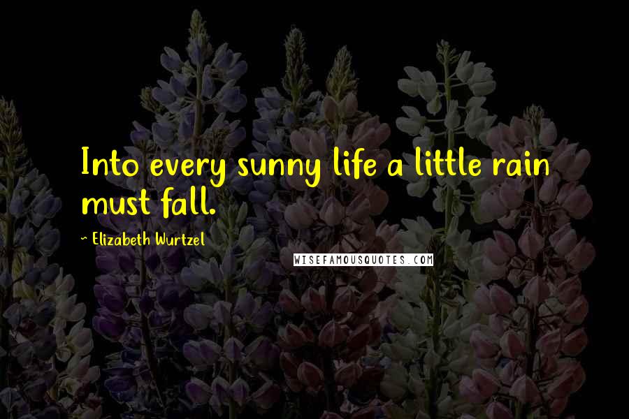 Elizabeth Wurtzel Quotes: Into every sunny life a little rain must fall.