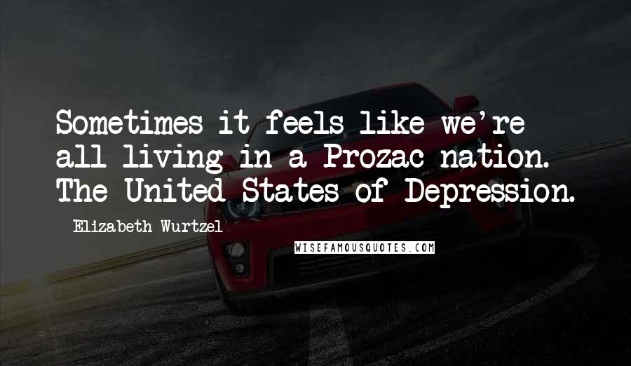 Elizabeth Wurtzel Quotes: Sometimes it feels like we're all living in a Prozac nation. The United States of Depression.