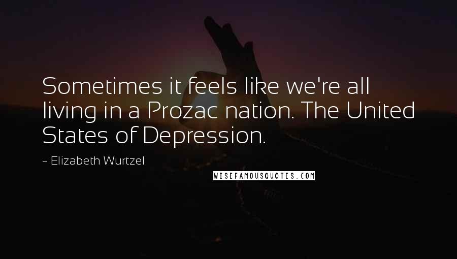 Elizabeth Wurtzel Quotes: Sometimes it feels like we're all living in a Prozac nation. The United States of Depression.
