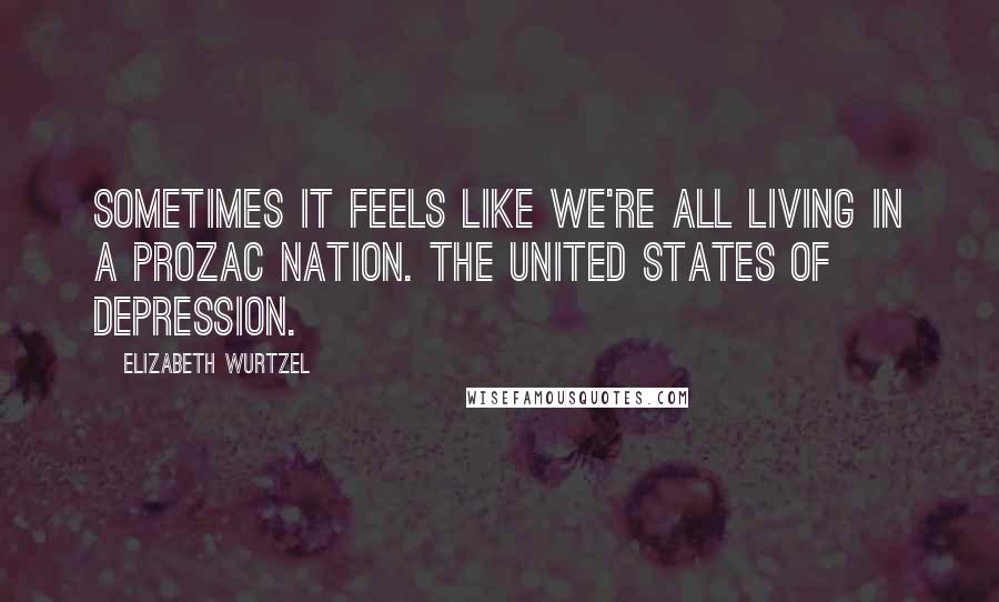 Elizabeth Wurtzel Quotes: Sometimes it feels like we're all living in a Prozac nation. The United States of Depression.