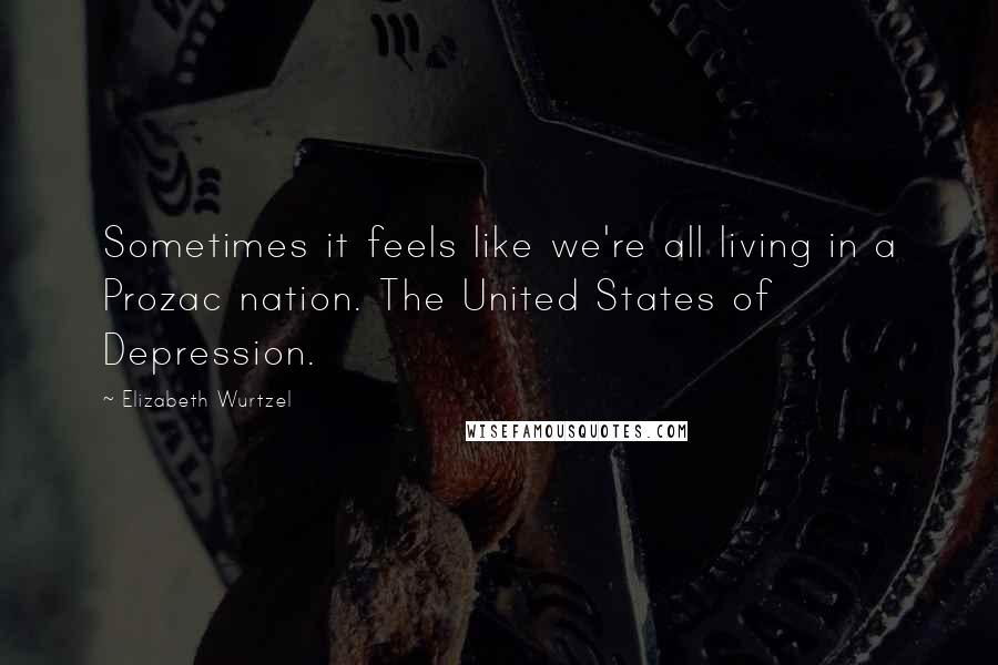 Elizabeth Wurtzel Quotes: Sometimes it feels like we're all living in a Prozac nation. The United States of Depression.