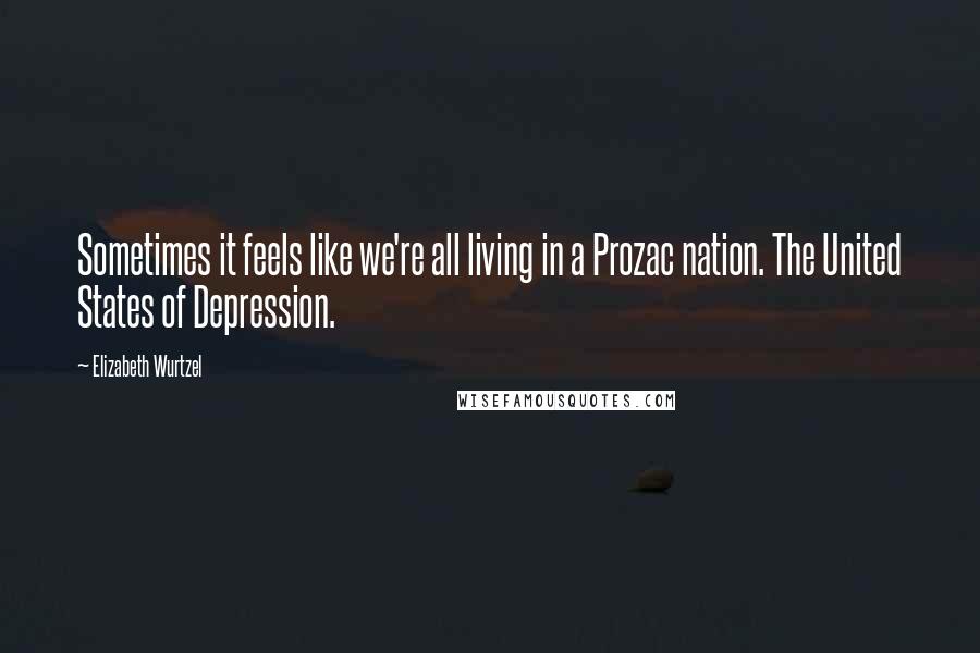 Elizabeth Wurtzel Quotes: Sometimes it feels like we're all living in a Prozac nation. The United States of Depression.