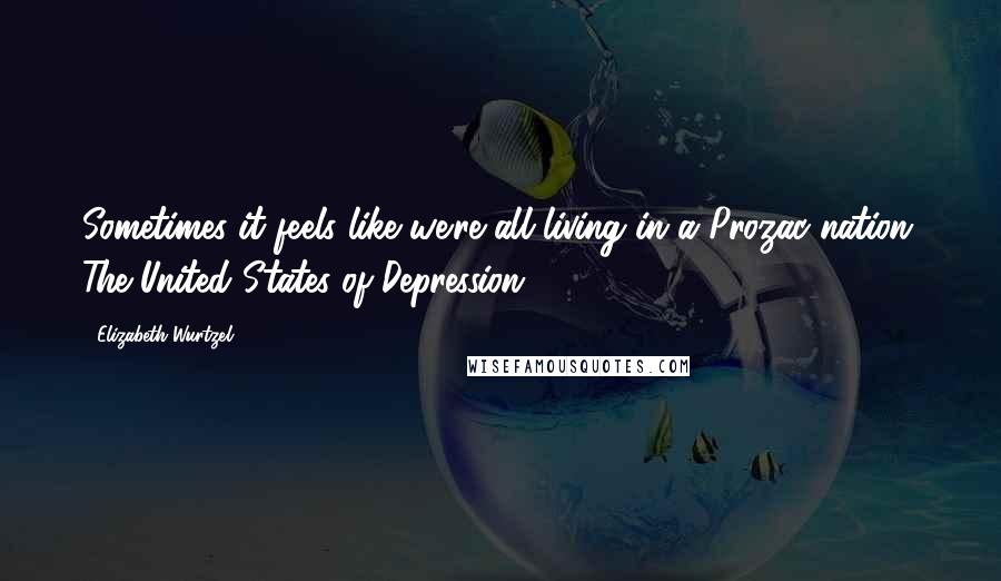 Elizabeth Wurtzel Quotes: Sometimes it feels like we're all living in a Prozac nation. The United States of Depression.