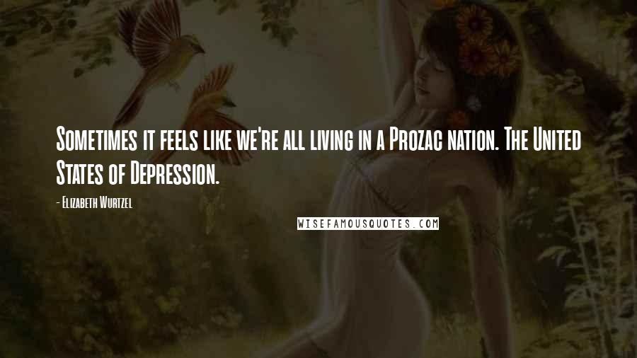 Elizabeth Wurtzel Quotes: Sometimes it feels like we're all living in a Prozac nation. The United States of Depression.