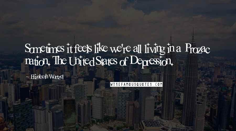 Elizabeth Wurtzel Quotes: Sometimes it feels like we're all living in a Prozac nation. The United States of Depression.