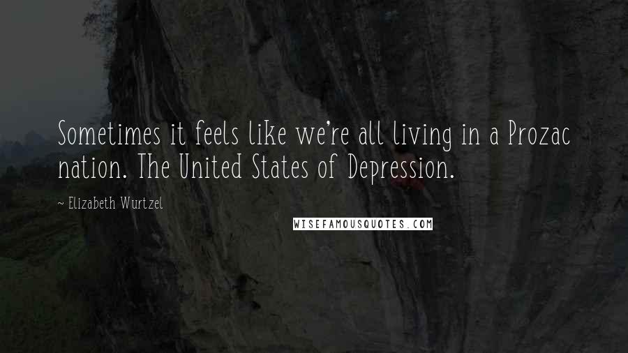 Elizabeth Wurtzel Quotes: Sometimes it feels like we're all living in a Prozac nation. The United States of Depression.