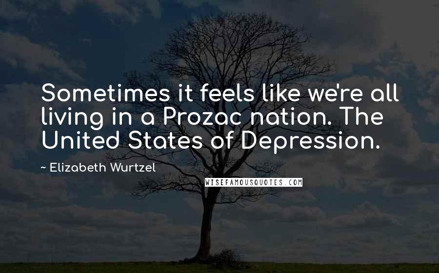 Elizabeth Wurtzel Quotes: Sometimes it feels like we're all living in a Prozac nation. The United States of Depression.