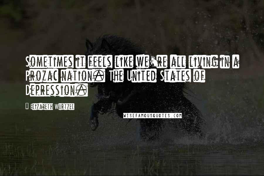 Elizabeth Wurtzel Quotes: Sometimes it feels like we're all living in a Prozac nation. The United States of Depression.