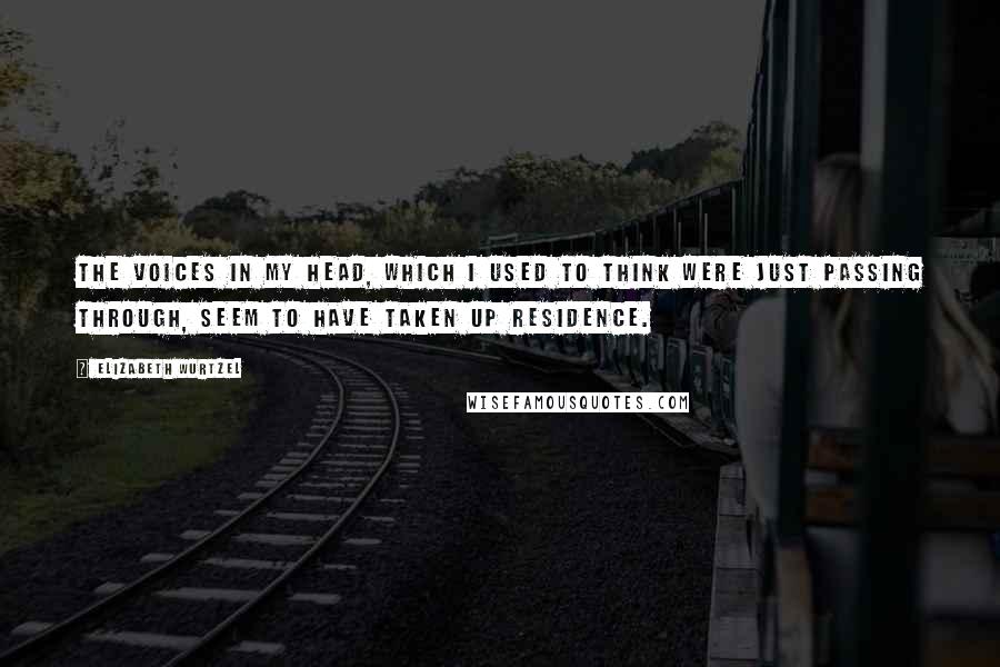 Elizabeth Wurtzel Quotes: The voices in my head, which I used to think were just passing through, seem to have taken up residence.