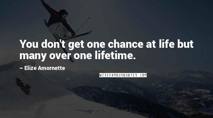 Elize Amornette Quotes: You don't get one chance at life but many over one lifetime.