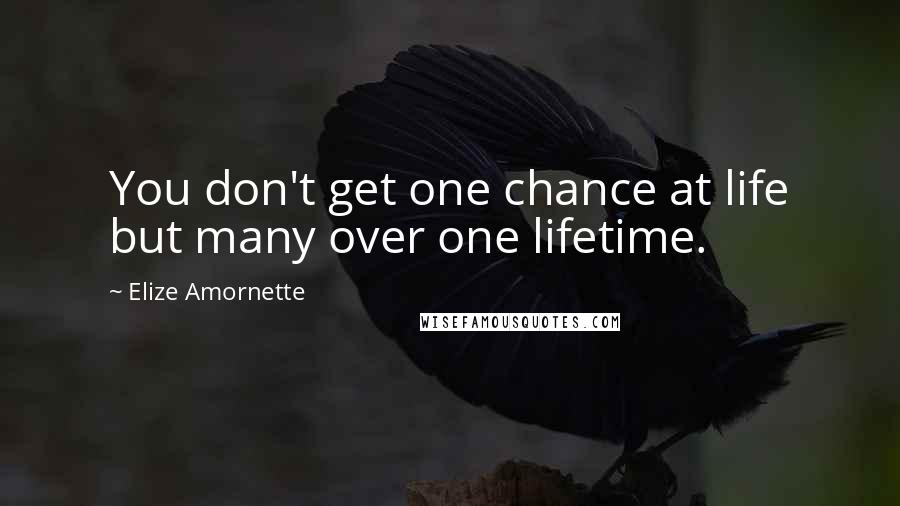 Elize Amornette Quotes: You don't get one chance at life but many over one lifetime.