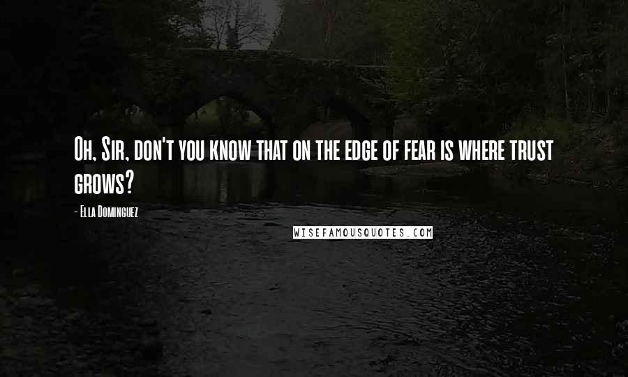Ella Dominguez Quotes: Oh, Sir, don't you know that on the edge of fear is where trust grows?
