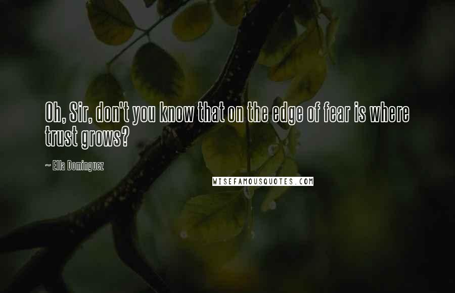 Ella Dominguez Quotes: Oh, Sir, don't you know that on the edge of fear is where trust grows?