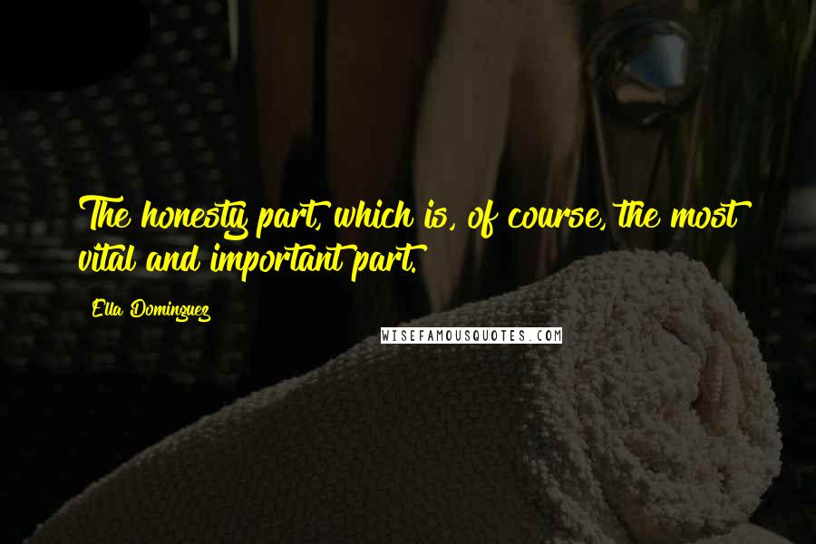 Ella Dominguez Quotes: The honesty part, which is, of course, the most vital and important part.