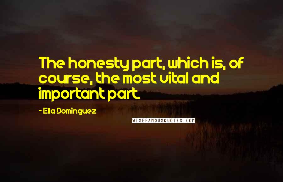 Ella Dominguez Quotes: The honesty part, which is, of course, the most vital and important part.